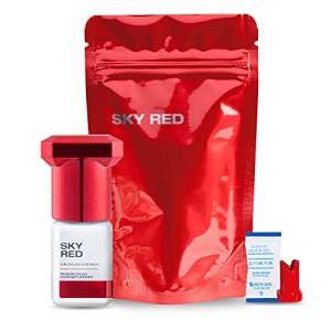 Korean Sky Glue Red Eyelash Extension Adhesive 1-2s Fast Drying 7 Weeks Retention Experienced Lash Technicians 5g