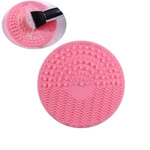 Makeup Brush Cleaning Mat, Silicone Makeup Brush Scrubber, Makeup Brush Cleaner Pad, Cosmetic Brush Cleaner, Brush Cleaning Pad with Suction Cup