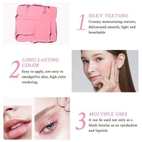 Multi-Use Cream Blush Stick, Waterproof Matte Blusher Stick, Jaiyien 19.00g - Image 3