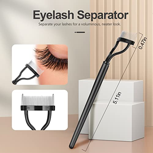 SWEET VIEW Eyebrow Brush Eyelash Separator Brow Comb & Lash Spoolie 3-Piece Set Black Nylon Plastic Stainless Steel - Image 2