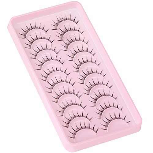 Manga Lashes Natural Looking False Eyelashes 14mm 10 Pairs Wispy Mink Eye Lashes - Image 14