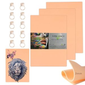 JUNLUNCE Tattoo Practice Kit Premium Silicone Practice Skins 3mm Thickness