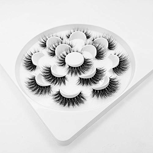 Smilart 7 Pairs 3D Mink Lashes Faux Natural False Eyelashes Fluffy Black - Image 8