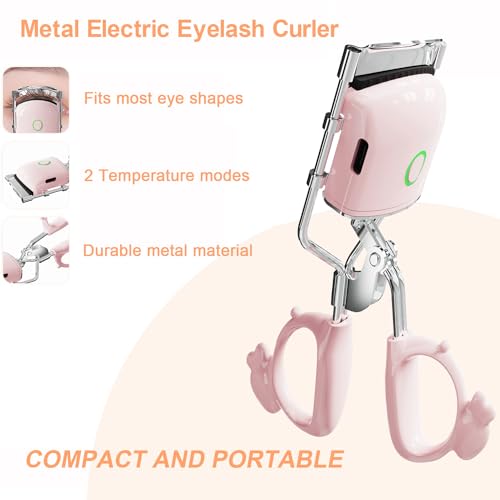 Asimebesty Heated Eyelash Curlers, Metal Silicone Pads, 2 Modes, Rechargeable - Image 2