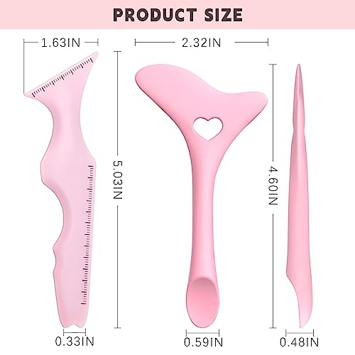 Eyeliner Stencils 5 in 1 Silicone Winged Tip Eyeliner Eyebrow Eyelash Contour and Lip Line Aid Mascara Shield Applicator Guard Pads Professional Quick Eye Makeup Tool Beginners Friendly HOSAILY 0.50 Ounce (Pack of 2) - Image 4