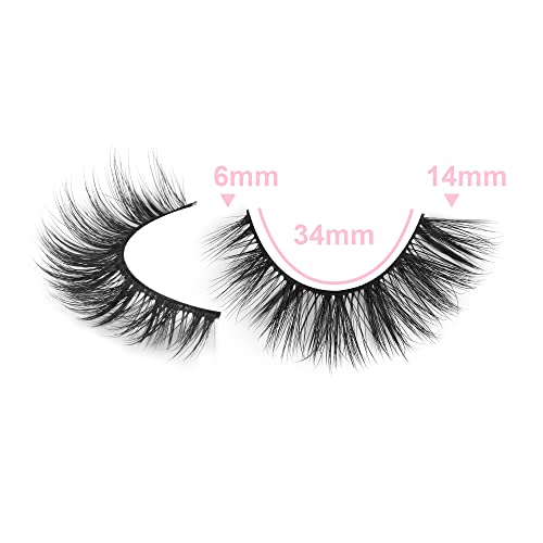 JIMIRE Cat Eye False Eyelashes Wispy 3D Faux Mink Lashes Fluffy Crossed Volume 16 Pairs - Image 9