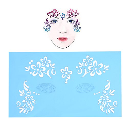 7pcs Face Paint Stencils, Reusable Body Painting Templates, Butterfly & Flower Prints - Image 4