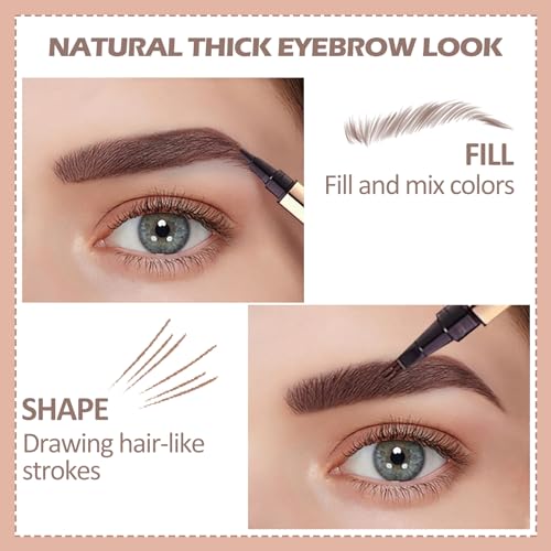DAGEDA Eyebrow Pen, Microblading Pencil, Dual-Ended Microblade Brow Pencil with Micro-Fork Tip, Waterproof Eye Brow pen (Coffee) - Image 3