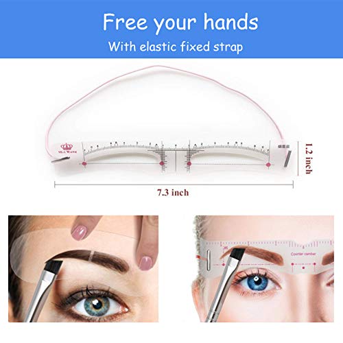 TEUVO Eyebrow Stencils Kit, 12 Styles, Reusable, Black Brow Pencils - Image 3