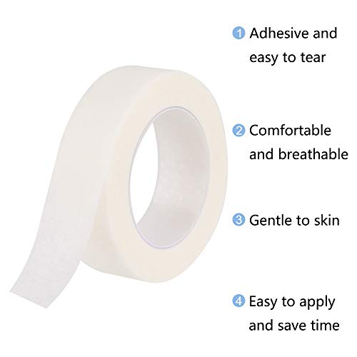 KUUQA 8 Rolls Eyelash Tape White Adhesive Fabric Lash Tape 9M Each roll - Image 5