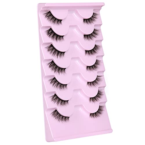JIMIRE Faux Mink Eyelashes Russian Strip Natural Look Wispy Light 13MM 7 Pairs - Image 18
