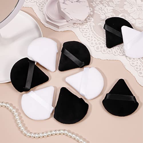 KLEBREIS 12 Pieces Makeup Powder Puff, Soft Face Triangle Puff, Black & White, 7x6.5 cm - Image 3