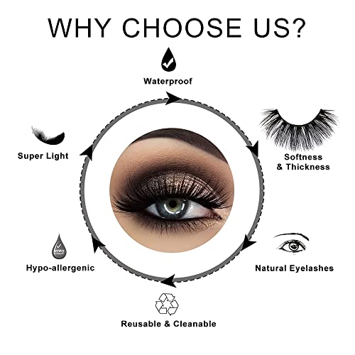 Magnetic Eyelash Kit with Eyeliner and Tweezer | 3 Pairs Natural Looking Reusable Eyelashes False Eyelashes Easy to Use No Glue Needed, Quick Dry, Waterproof - Image 3