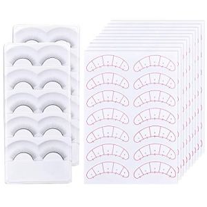 Eyelash Training Kit for Mannequin Head, 70 Pairs Eyelash Strips