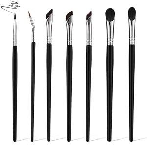 7pcs Eyeliner Makeup Brush Set, Angled Eye Concealer Thin Brush, Beveled Eyebrow Curved Brush | Premium Material
