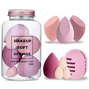 Makeup Sponge Blender, 8 Pcs Mini Sponges, Pink, Non-Latex Material