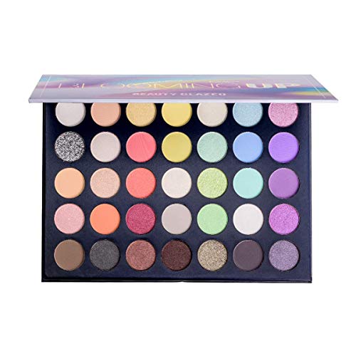 Pressed Powder Eyeshadow Palette 35 Colors Shimmers & Matte Waterproof Soft Powder - Image 5