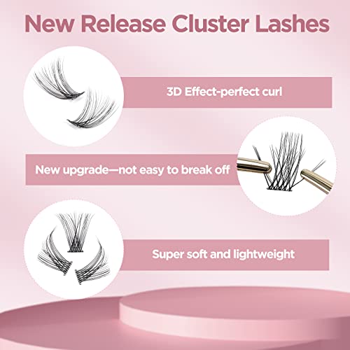 QUEWEL Lash Extension Kit, Clusters Bond & Seal, Applicator Tool, Glue Remover, Natural Look (FDD-H01-kit) - Image 135