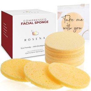 Facial Sponges - 50 Count Compressed Cellulose Face Cleansing and Exfoliating Sponges