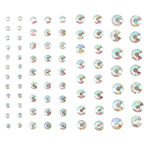 Rhinestone Stickers, Self-Adhesive Face Gems Glitter Crystal Makeup Sticker (Transparent) Lurrose