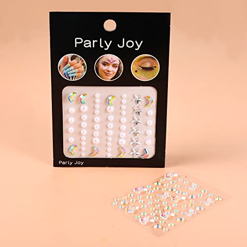 AIEX 4 Sheets Festival Face Gems Stick on, Self-Adhesive Face Jewels Stickers - Image 2
