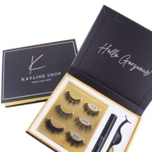 Magnetic Eyelash Kit with Eyeliner and Tweezer | 3 Pairs Natural Looking Reusable Eyelashes False Eyelashes Easy to Use No Glue Needed, Quick Dry, Waterproof