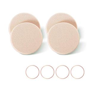 KOOBA 4pcs Round Makeup Sponges Beige JAPAN NBR 2.0" Sensitive Skin