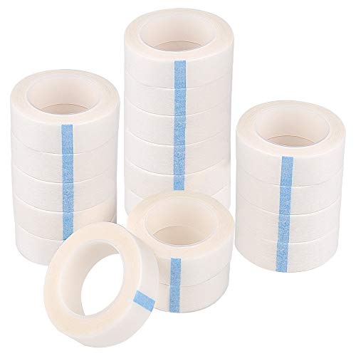 KUUQA 8 Rolls Eyelash Tape White Adhesive Fabric Lash Tape 9M Each roll