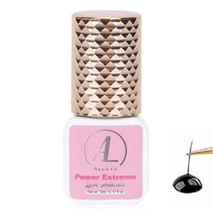 ALLOVE Eyelash Extension Glue for Lash Extensions 1-2s Drying Time Retention up to 7-8 Weeks Power Extreme ALLOVE 0.17 Fl Oz