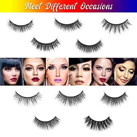 Magnetic Eyelashes & Eyeliner Kit 10 Pairs 3D & 5D Reusable Short Long Lashes Set - Image 3