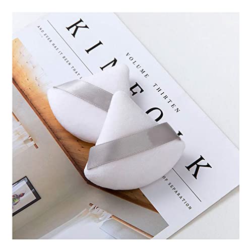 Makeup Powder Puffs Pure Cotton Small Triangle Puff for Foundation, Loose Powder, Blush in Black & White - Image 3