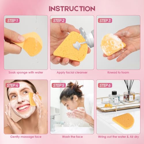 AIDEA Compressed Facial Sponges 100Count, 100% Natural Cellulose - Image 2