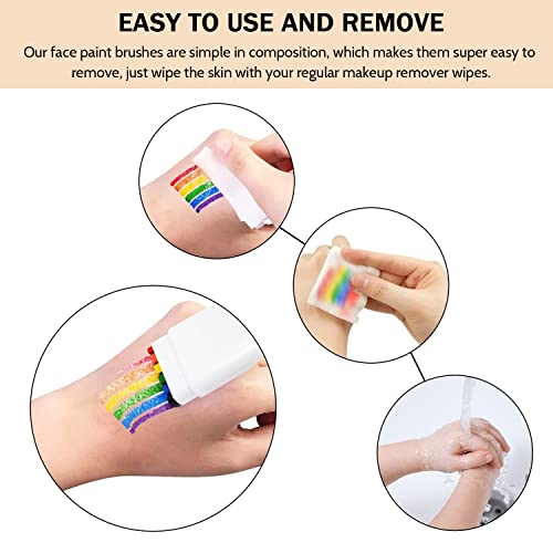 Rainbow Face Paint, 2 Pcs Gay Pride Rainbow Face Paint, Body & Face Makeup for Pride Month, Cosplay, Party, Halloween - Image 4