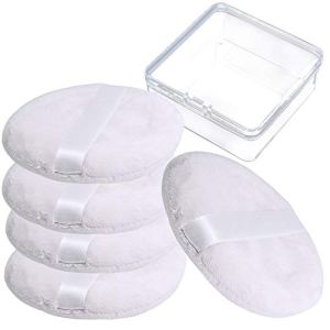 Large Velour Body Powder Puff 4.13 Inch Ultra Soft Washable