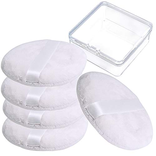 Large Velour Body Powder Puff 4.13 Inch Ultra Soft Washable