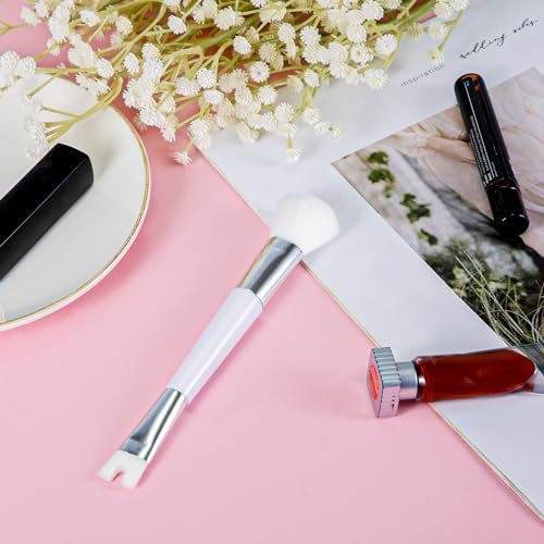 Contour Brush U Shape Double Ended Makeup Brush White Synthetic Fiber - Image 4