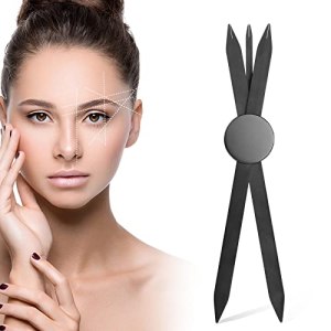 Charme Princesse Eyebrow Ruler Stainless Steel Tattoo Eyebrow Stencil Ruler Three-Point Positioning Permanent Eyebrow Makeup Measuring Symmetrical Tool (Black)
