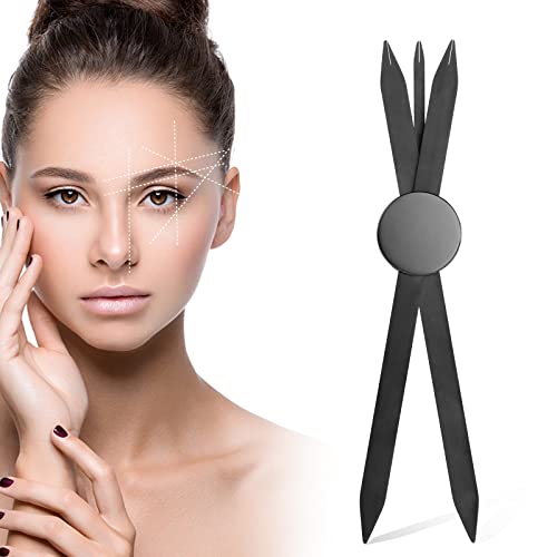 Charme Princesse Eyebrow Ruler Stainless Steel Tattoo Eyebrow Stencil Ruler Three-Point Positioning Permanent Eyebrow Makeup Measuring Symmetrical Tool (Black)