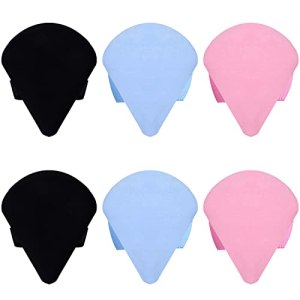 Triangle Velvet Makeup Puffs Wet Dry Dual-Use Foundation Puff with Strap (6PCS)