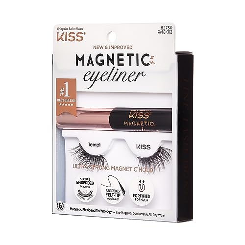 Magnetic Eyeliner & Lash Kit, Tempt, 1 Pair of Synthetic False Eyelashes With 5 Double Strength Magnets - Image 2