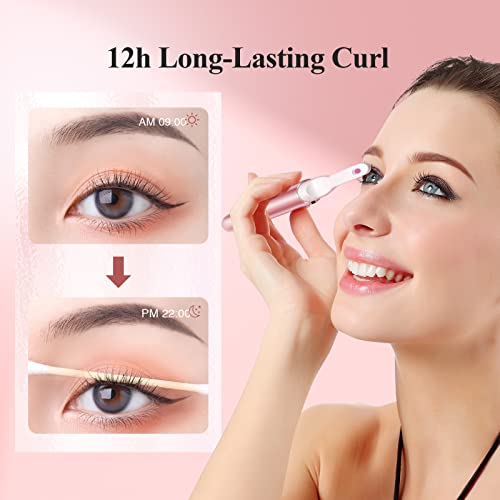 TOUCHBeauty Heated Eyelash Curler Electric Double-Heating Wires Wand-Shaped Tip Fast Heat Lasting Eye Makeup Pink - Image 3