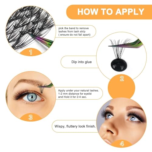 Lash Clusters 280 Pcs 40D-0.07D-9-15MIX B&Q LASH Individual Lashes C D Curl Eyelash Clusters Soft Volume - Image 52