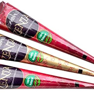 Zenia 100% Natural Henna Cones Mehndi Tattoo Freckles 25g