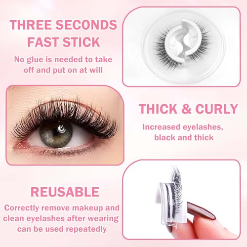 Reusable Self Adhesive Eyelashes Natural Look Lash Buddy Self-Adhesive Eyelashes (Pack of 2 Pairs) - Image 3