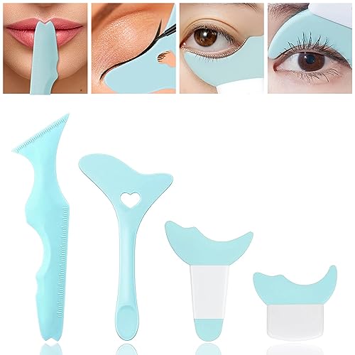 Asaisimg 4 Pcs Eyeliner Stencils Eye Makeup Aid Tool, Mascara Shield Eyelash, Eyeshadow, Eyeliner Applicator Guide
