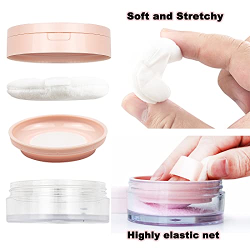 ELANE 2 Pcs Empty Powder Container with Mirror And Puff, Makeup Powder Container (Pink, Black) 20.00 g (Pack of 2) - Image 2