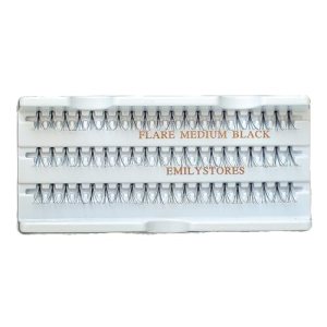 EMILYSTORES 12 Packs Eyelashes Natural Flare Medium 12mm Black