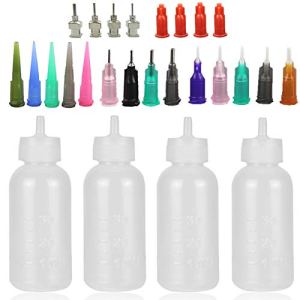 Xmasir Jagua Henna Applicator Bottle Kit - 30ml, 16 Tips, 4 Caps