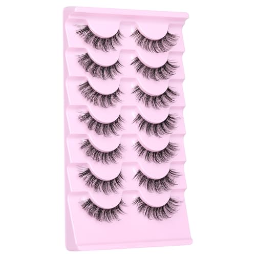 False Eyelashes Natural Look Wispy Cat Eye Strip Lashes 3D Fluffy Faux Mink ALPHONSE (16mm-7 Pairs) - Image 4