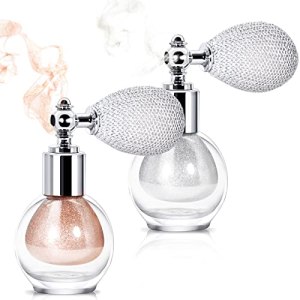 NewBang 2Pcs Highlighter Powder Spray, Glitter High Gloss, Shimmer Sparkle Makeup for Face Body Cosmetic